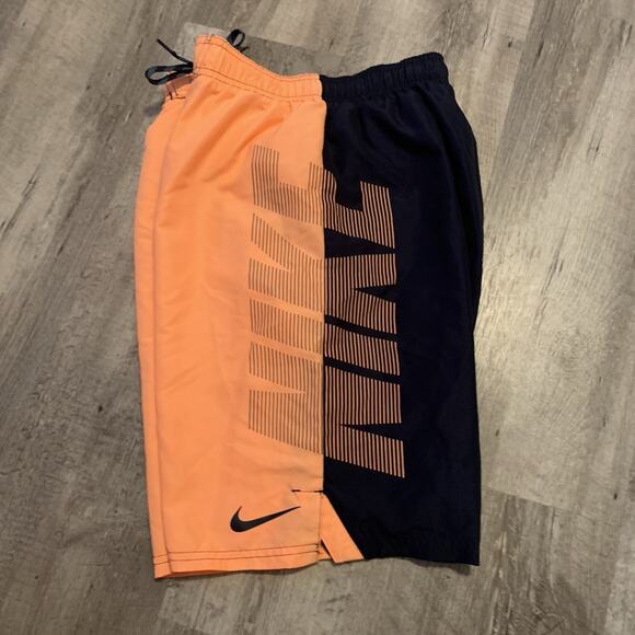 NIKE Shorts Mens Medium Rift Vital Quick Dry 9" Swim Trunks Hyper Orange Black - Picture 7 of 7
